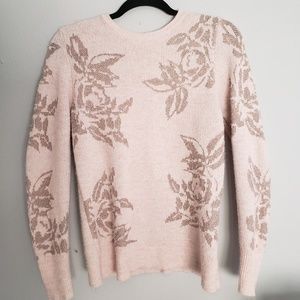 Blush Pink Metallic Thread Sweater